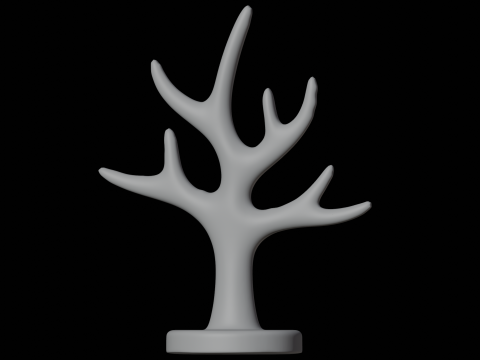 Suporte para joias com galhos de árvores e modelo de impressão 3D Organizador de joias Modelo 3D