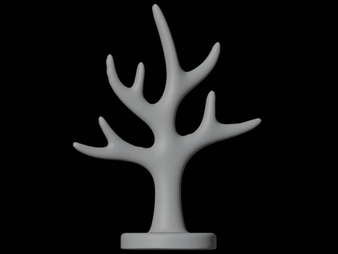 Tree Branch Jewelry Stand 3D Print Model Jewelry Organizer 3D Model