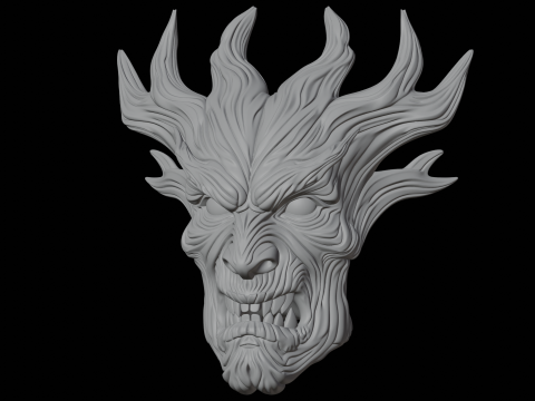Máscara de espírito de árvore com impressão 3D modelo criatura de fantasia Modelo 3D