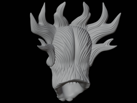 Makhluk Fantasi Model Cetak 3D Topeng Roh Pohon Model 3D