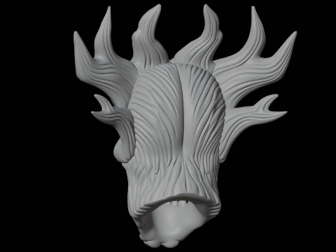 Tree Spirit Mask 3D Print Model Fantasy Creature 3D Model