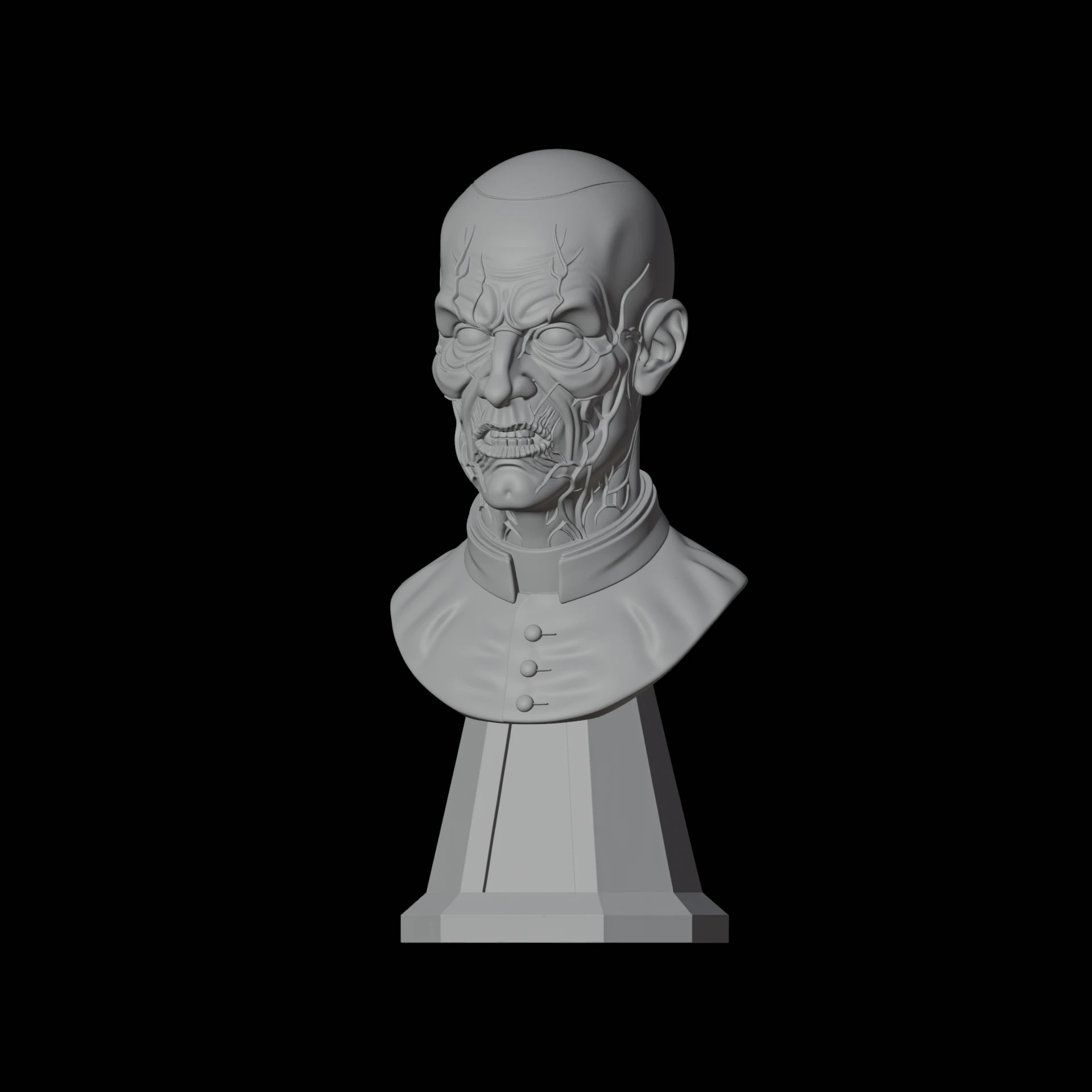 Vampir-Priester-B&uuml;ste, 3D-Druckmodell, Horror-Charakter-B&uuml;ste 3D Modell .c4d .max .obj .3ds .fbx .stl .blend 