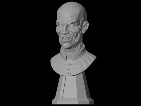 Busto de Padre Vampiro Modelo de Impressão 3D Busto de Personagem de Terror Modelo 3D