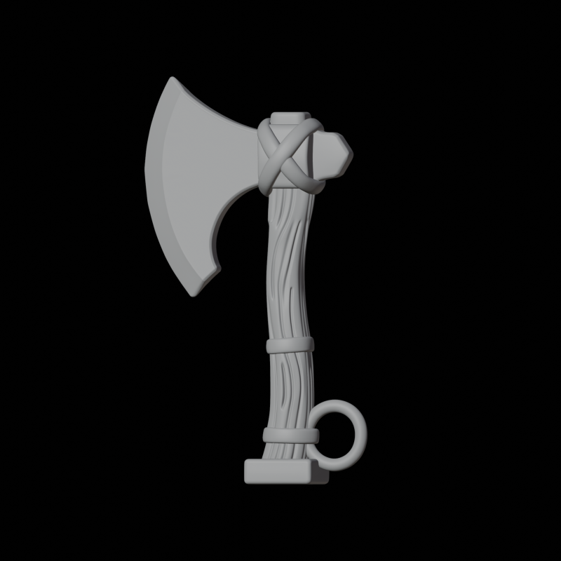 Accessorio modello stampa 3D portachiavi con ascia vichinga Modello 3D .c4d .max .obj .3ds .fbx .stl .blend 