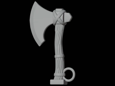 Viking Axe Keychain 3D Print Model Accessory 3D Model