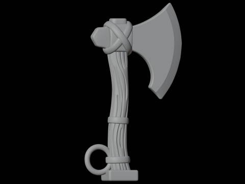 Accessorio modello stampa 3D portachiavi con ascia vichinga Modello 3D