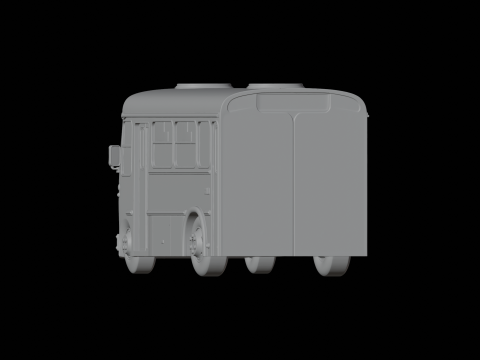 老式扁鼻巴士 3D 打印模型车辆雕塑 3D 模型