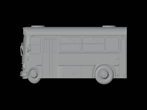 老式扁鼻巴士 3D 打印模型车辆雕塑 3D 模型