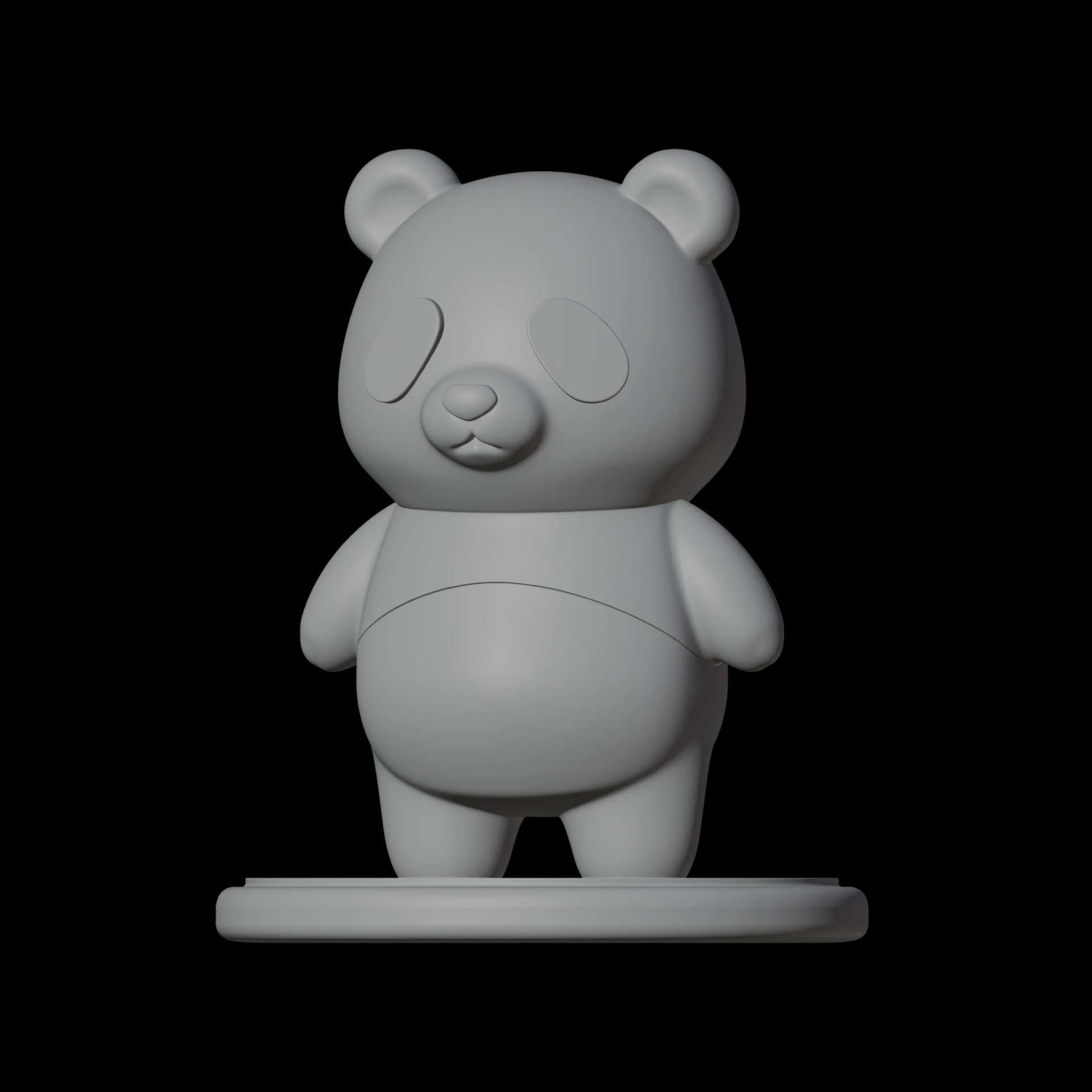Panda Figurine 3D Print Model Animal Figure 3D Model .c4d .max .obj .3ds .fbx .stl .blend 