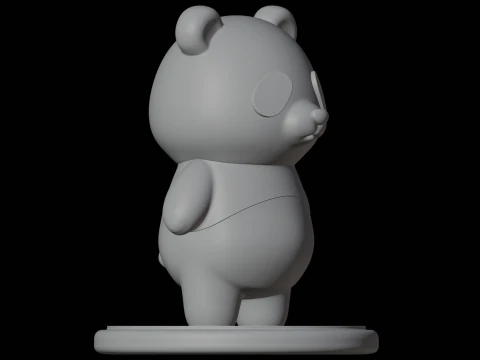 Panda Figurine 3D Print Model Animal Figure 3D Model