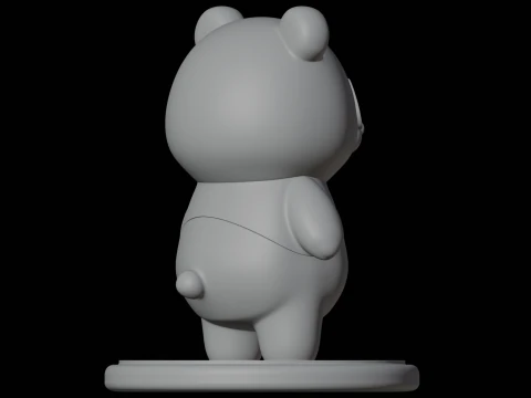 Panda Figurine 3D Print Model Animal Figure 3D Model