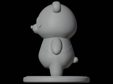 Panda Figurine 3D Print Model Animal Figure 3D Model