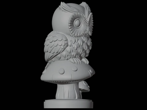 Owlon Mushroom 3D Print Model Fantasy Creature 3D Model