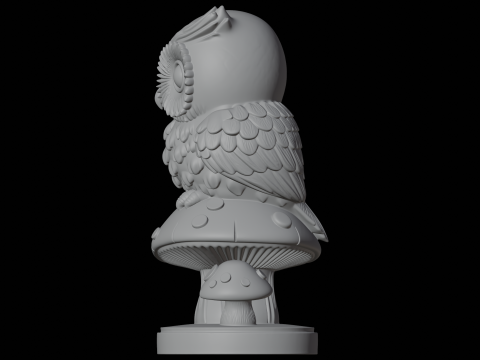 フクロウのキノコ 3D プリント モデル ファンタジー クリーチャー 3Dモデル