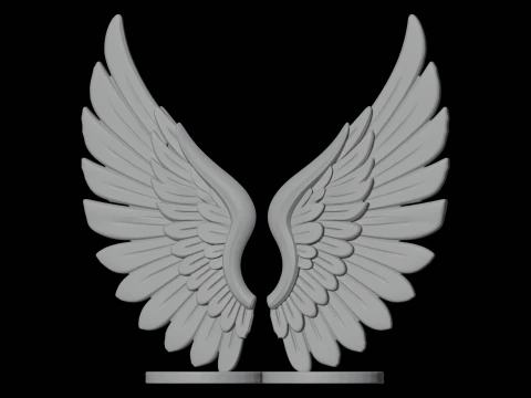 Paar engelenvleugels 3D-printmodel decoratief beeldhouwwerk 3D Model