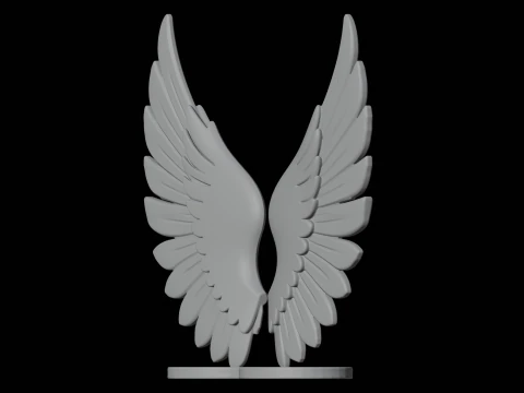Pair of Angel Wings 3D Print Model Decorative Sculpture 3D Model