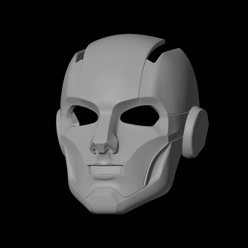 Robot Y&uuml;z Maskesi 3D Baskı Modeli Kost&uuml;m Prop 3D Model .c4d .max .obj .3ds .fbx .stl .blend 