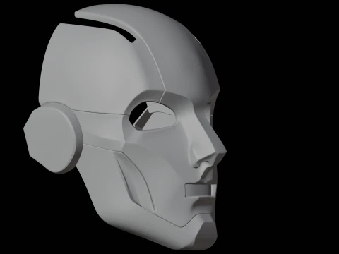 Robot Y&uuml;z Maskesi 3D Baskı Modeli Kost&uuml;m Prop 3D Model