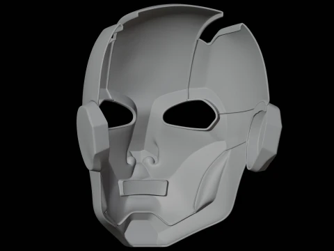 Robot Y&uuml;z Maskesi 3D Baskı Modeli Kost&uuml;m Prop 3D Model