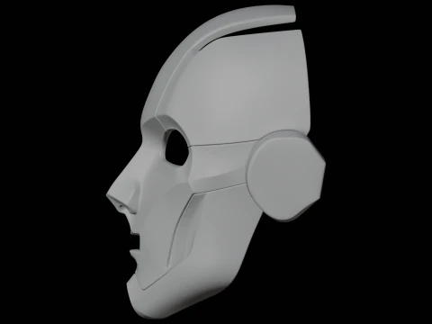 Robot Y&uuml;z Maskesi 3D Baskı Modeli Kost&uuml;m Prop 3D Model