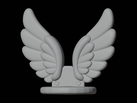 天使の羽のエンブレム 3D プリントモデル装飾シンボル 3Dモデル
