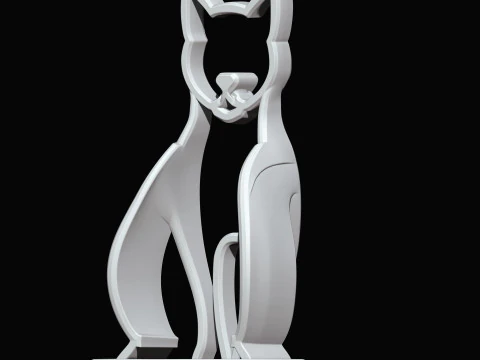 Cat Wall Art 3D Print Model Decorative Sculpture 3D Model