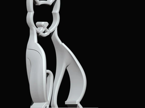 Cat Wall Art 3D Print Model Decorative Sculpture 3D Model