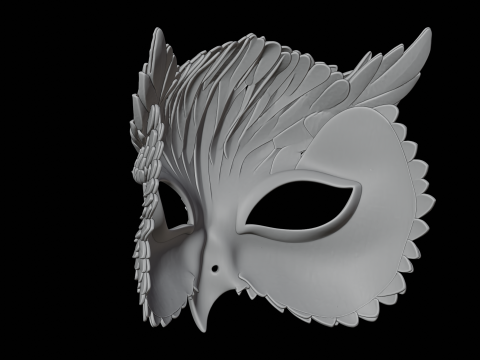 Маска совы 3D-модель для печати Фэнтезийное существо 3D Модель
