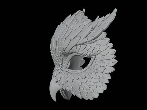 Маска совы 3D-модель для печати Фэнтезийное существо 3D Модель