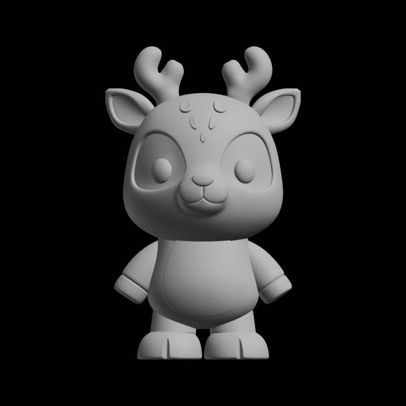 Фігурка оленя Чібі 3D Принт Модель .c4d .max .obj .3ds .fbx .stl .blend 