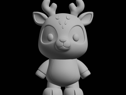 꼬마 사슴 조각상 3D 프린트 모델