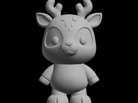 꼬마 사슴 조각상 3D 프린트 모델