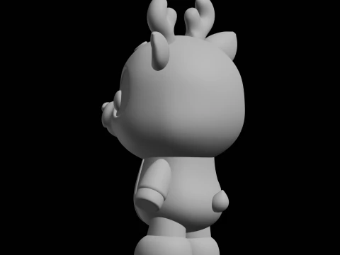 ちび鹿の置物 3Dプリントモデル