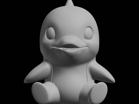 Estatueta de golfinho Chibi, modelo animal fofo Modelo de Impressão 3D