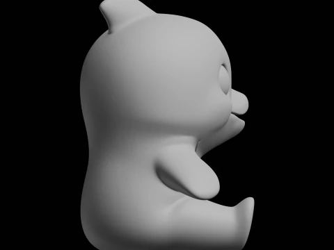 Chibi Dolphin Figurine Cute Animal Model 3D Print Model