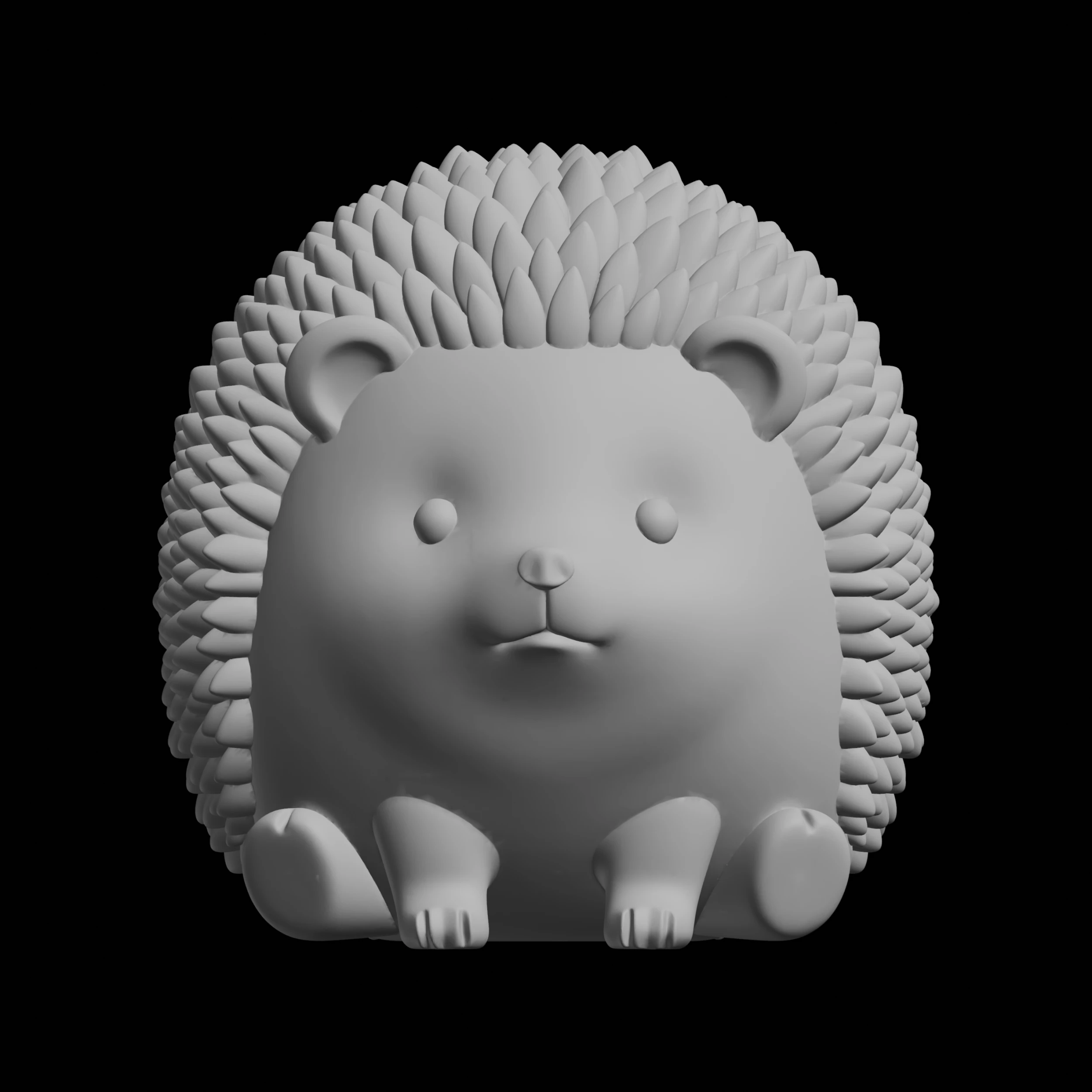 Chibi Hedgehog Figurine Cute Animal 3D Print Model .c4d .max .obj .3ds .fbx .stl .blend 