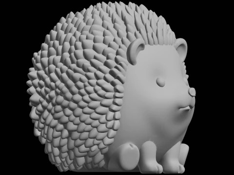 Chibi Hedgehog Figurine Cute Animal 3D Print Model