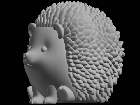Chibi Hedgehog Figurine Cute Animal 3D Print Model