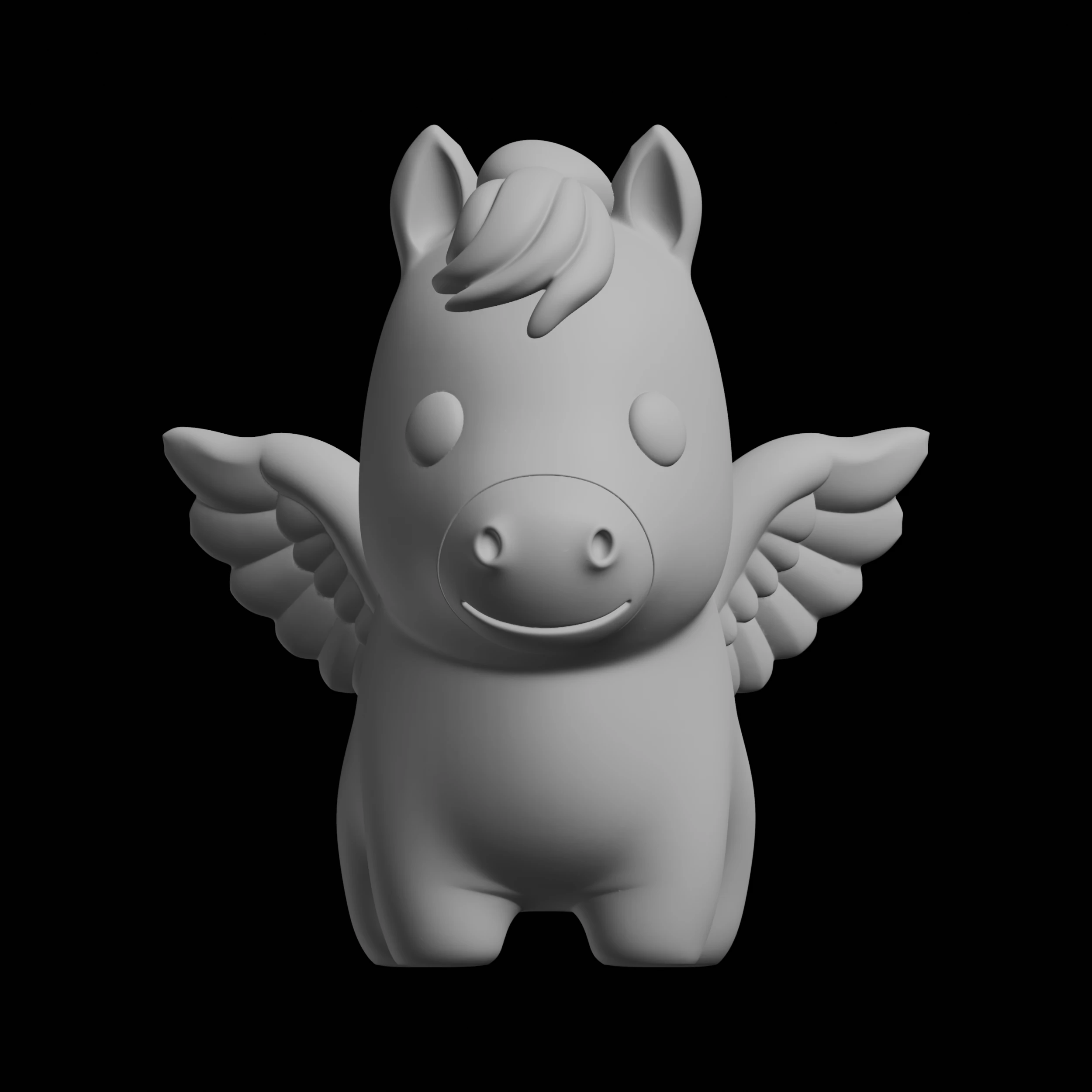 Chibi Pegasus Fantasy Creature 3D Print Model 3D Print Model .c4d .max .obj .3ds .fbx .stl .blend 
