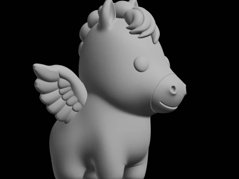 Chibi Pegasus Fantasy Creature 3D Print Model 3D Print Model
