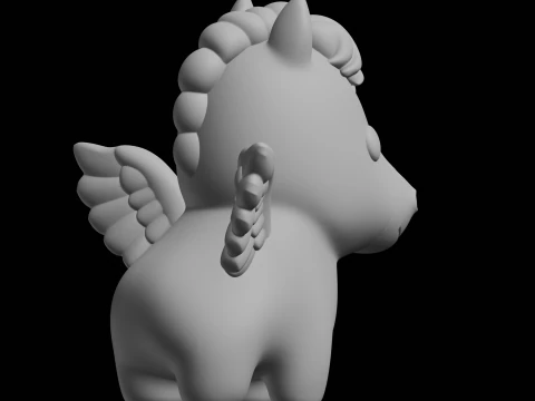 Chibi Pegasus Fantasy Creature 3D Print Model 3D Print Model