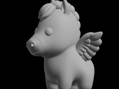 Chibi Pegasus Fantasy Creature 3D Print Model 3D Print Model