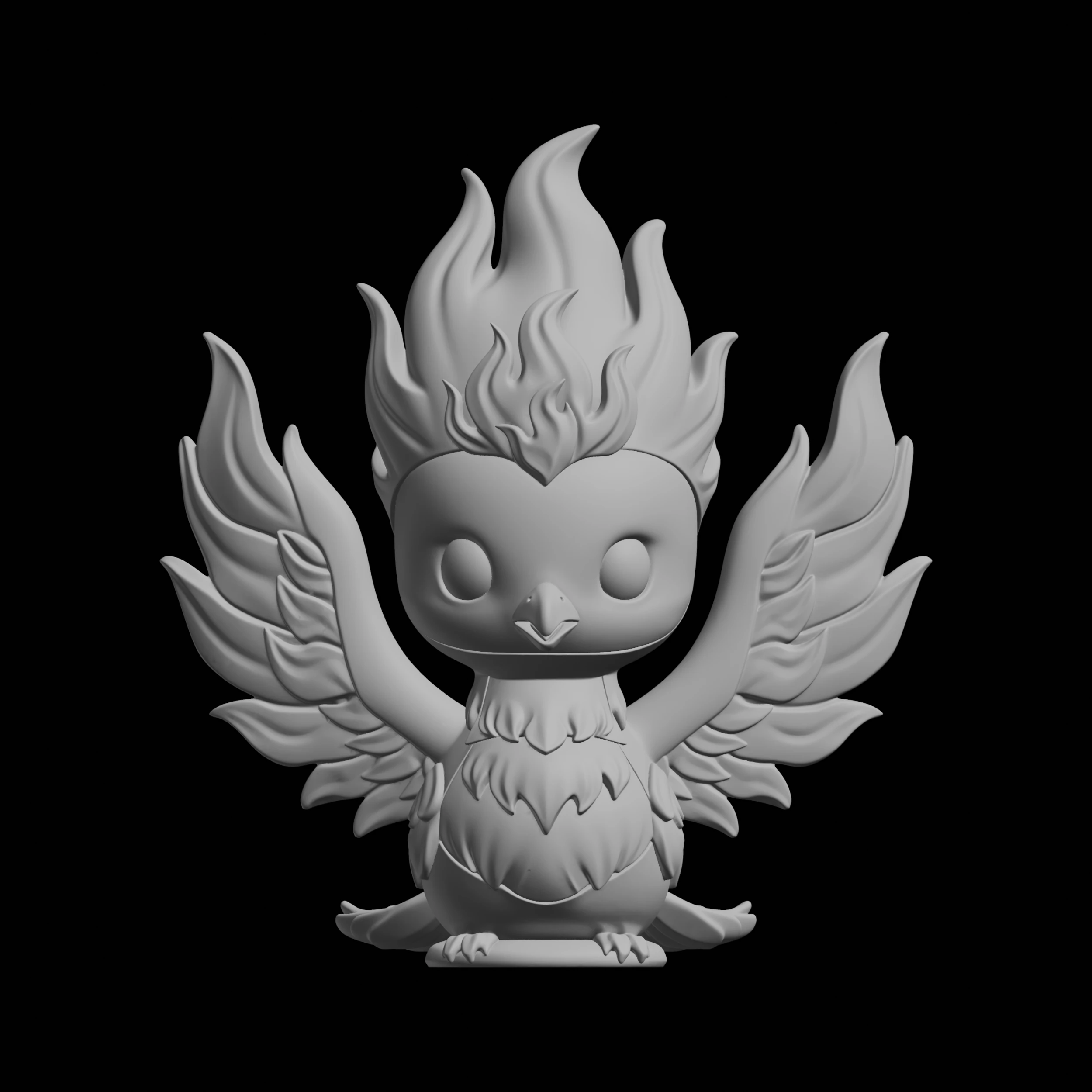 Chibi Phoenix Fantasy Creature 3D Print Model .c4d .max .obj .3ds .fbx .stl .blend 