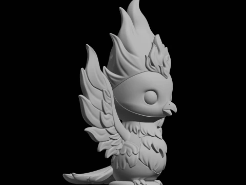 Chibi Phoenix Fantasy Creature 3D Print Model