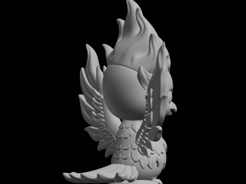 Chibi Phoenix Fantasy Creature 3D Print Model