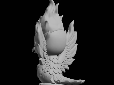 Chibi Phoenix Fantasy Creature 3D Print Model