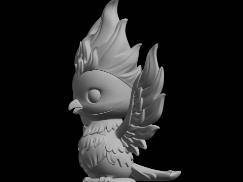 Chibi Phoenix Fantasy Creature 3D Print Model