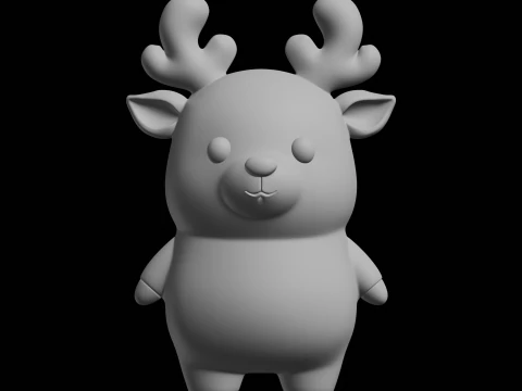 Chibi Reindeer Animal Figurine 3D Print Model