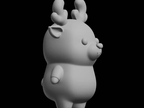 Chibi Reindeer Animal Figurine 3D Print Model