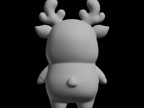 Chibi Reindeer Animal Figurine 3D Print Model